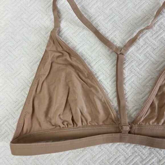 Vintage Lululemon Comfort Small A Cup Tan Triangle Cupped Bra Bralette Tan Beige - Picture 4 of 10